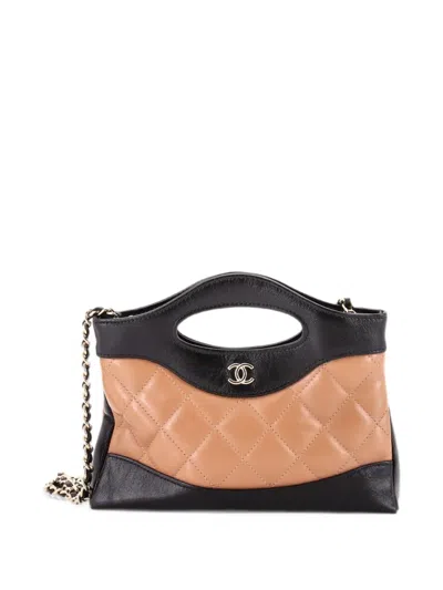Pre-owned Chanel 31 Shopping Bag Clutch With Chain Quilted Lambskin Small Crossbody Bag In Black