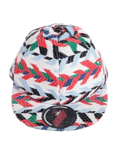 Pre-owned Chanel Airline Embellished Jacquard Baseball Cap In Red/white