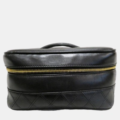 Pre-owned Chanel Black Leather Cc Vanity Bag