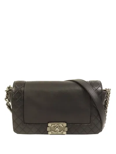 Chanel Boy Cc Chain Shoulder Bag In Black