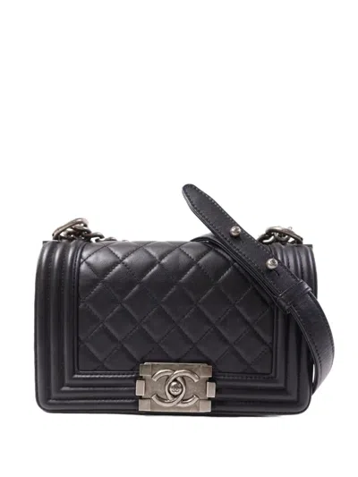 Chanel Boy Cc Turn-lock Chain-strap Shoulder Bag In Black