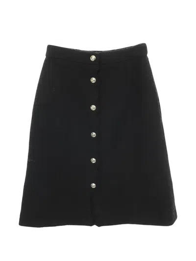 Pre-owned Chanel Buttoned Mini Skirt In Black
