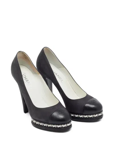 Pre-owned Chanel Cap-toe Pumps In Black