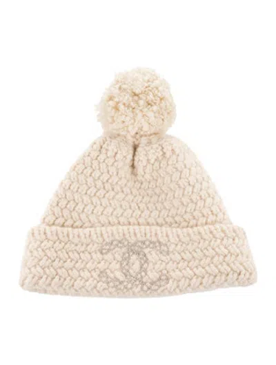 Pre-owned Chanel Cc Cashmere Beanie In Neutrals