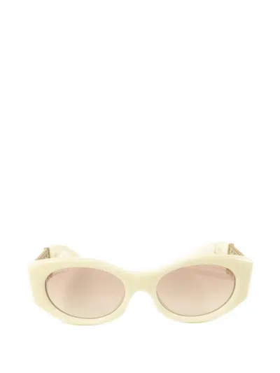 Pre-owned Chanel Cc Chain-link Oval Sunglasses In Neutral