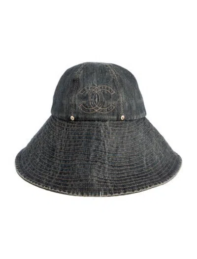 Pre-owned Chanel Cc Denim Bucket Hat In Blue