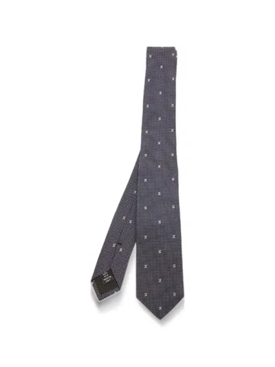 Pre-owned Chanel Cc Interlocking Skinny Tie In Blue