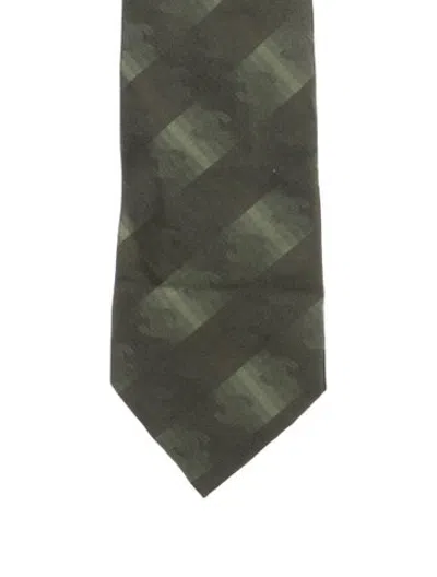 Pre-owned Chanel Cc Silk Tie In Green