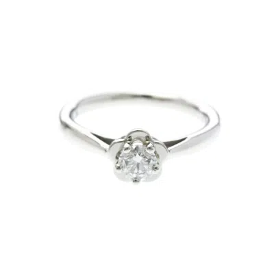 Pre-owned Chanel Extrait De Camelia 18k Rose Gold With Diamond Silver Platinum Ring Jewelry ()