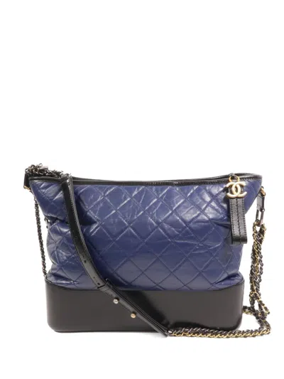Chanel Gabrielle Quilted Shoulder Bag In Blue