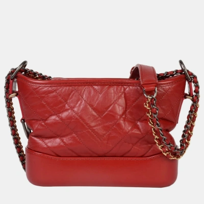 Pre-owned Chanel Hobo Bag In Red