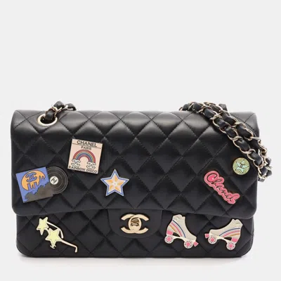 Pre-owned Chanel Hollywood Charms Medium Black Lambskin Leather Shoulder Bag