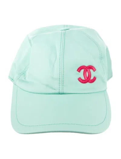Pre-owned Chanel Interlocking Cc Embroidered Baseball Cap In Blue