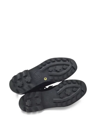 Pre-owned Chanel Lace-up Suede Boots In Black