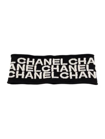 Pre-owned Chanel Logo Headband W/tags In Black