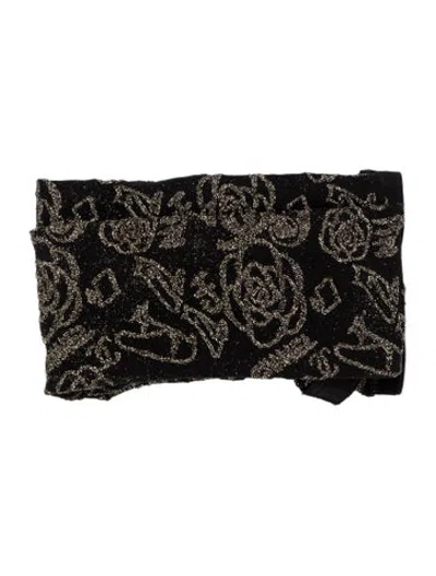 Pre-owned Chanel Metallic Stocking Tights In Black/gold/metallic