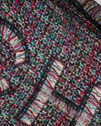 Pre-owned Chanel Multicolour Tweed Effect Logo Silk Scarf