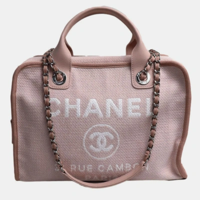 Pre-owned Chanel Pink Denim Small Deauville Shoulder Bags