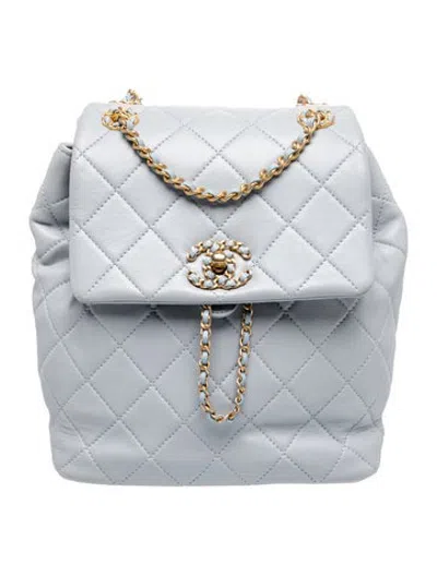 Pre-owned Chanel Quilted 19 Backpack In Blue