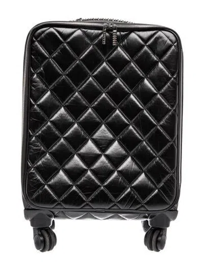 Pre-owned Chanel Quilted Coco Case Trolley In Black