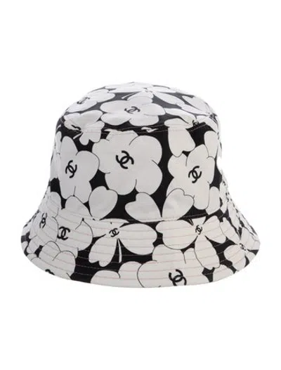 Pre-owned Chanel Sequin Cc Reversible Bucket Hat In Black/pink/white
