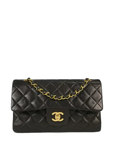 Pre-owned Chanel Small Double Flap Quilted Shoulder Bag In Black