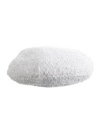 Pre-owned Chanel Tweed Beret Cap In White
