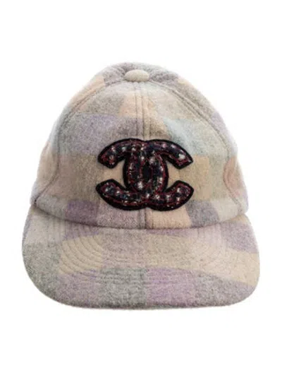 Pre-owned Chanel Tweed Cc Baseball Cap In Neutrals
