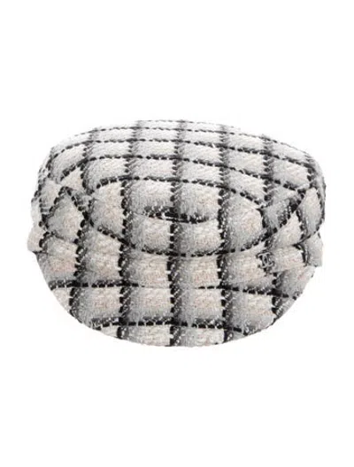 Pre-owned Chanel Tweed Newsboy Cap In Neutrals