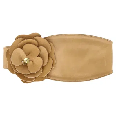 Pre-owned Chanel Vintage Camellia Leather Choker Necklace In Multiple