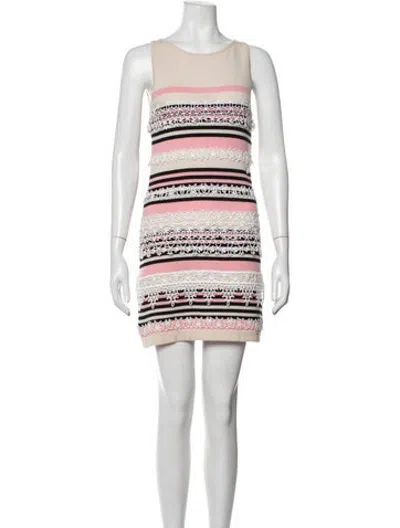 Pre-owned Chanel Vintage Mini Dress In Neutrals/pink