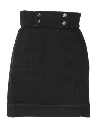 Pre-owned Chanel Vintage Mini Skirt In Black