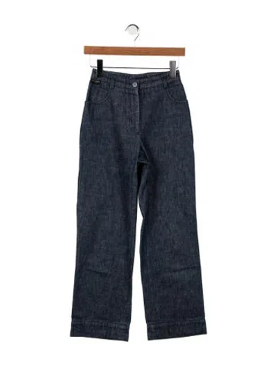 Pre-owned Chanel Vintage Straight Leg Jeans In Blue