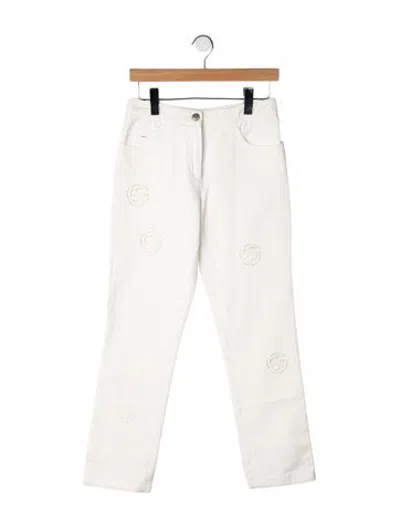 Pre-owned Chanel Vintage Straight Leg Jeans In Neutrals