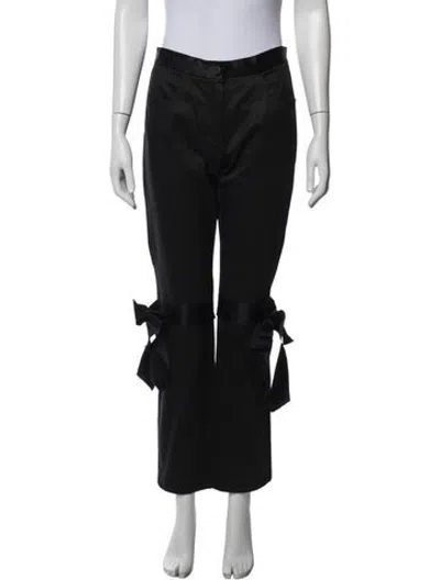 Pre-owned Chanel Vintage Straight Leg Pants In Black
