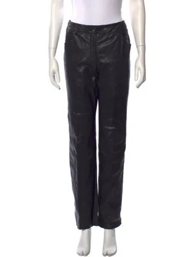 Pre-owned Chanel Vintage Straight Leg Pants In Black
