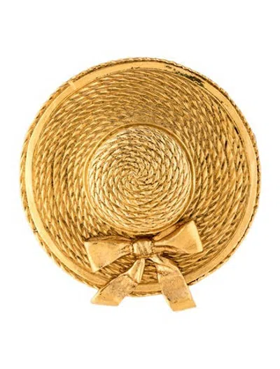 Pre-owned Chanel Vintage Sun Hat Pin Brooch In Multicolor