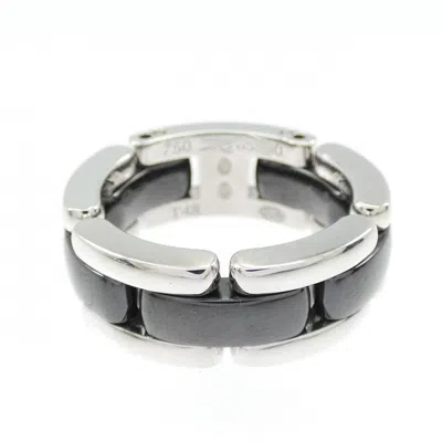 Pre-owned Chanel White Gold (18k) Ceramic Band Ring ()
