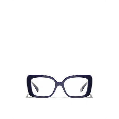 Chanel Womens Blue Ch3503b Rectangle-frame Acetate Optical Glasses