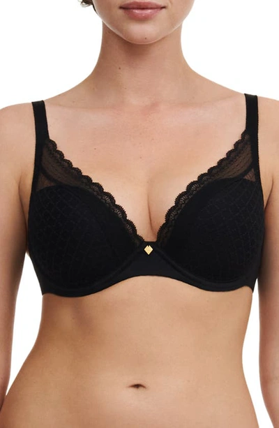 Chantelle Lingerie Norah Chic Underwire Plunge Bra In Black-11