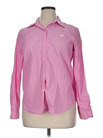 Pre-owned Chaps Long Sleeve Button Down Shirt In Pink