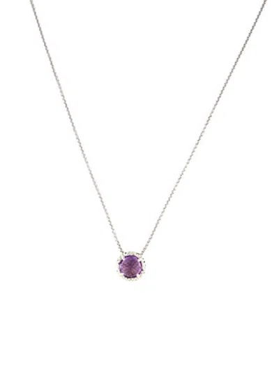 Pre-owned Charles Krypell Amethyst Pendant Necklace, 17" In Multicolor