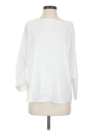 Pre-owned Charlotte Avery 3/4 Sleeve Top White Boatneck Tops