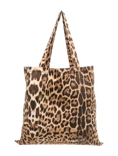 Pre-owned Charlotte Simone Nylon Tote In Neutrals