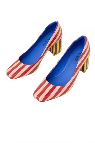 Charlotte Stone Women's Estee Square Toe Pump Heel In Begonia In Multi