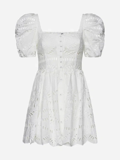 Charo Ruiz Ayiak Broderie Anglaise Mini Dress In White