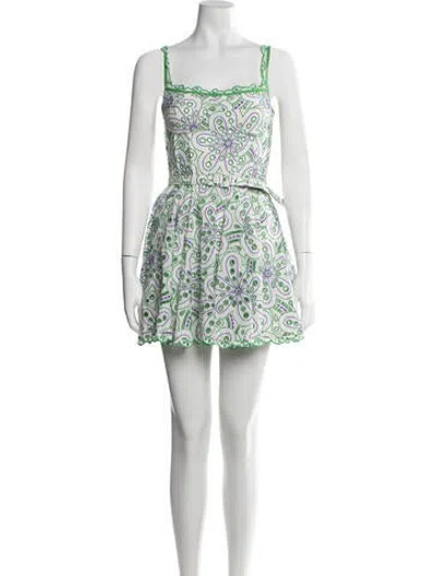 Pre-owned Charo Ruiz Floral Print Mini Dress In White