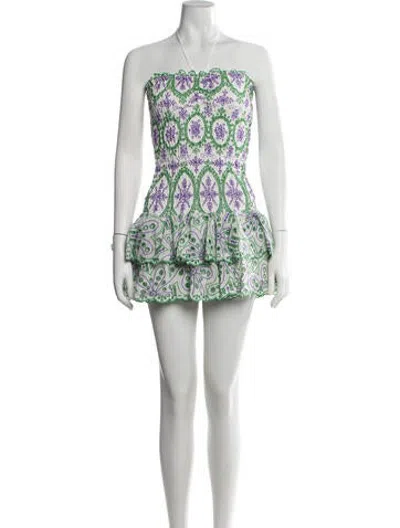 Pre-owned Charo Ruiz Floral Print Mini Dress In White