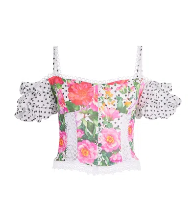 Charo Ruiz Ibiza Floral Carmesi Crop Top In Multi
