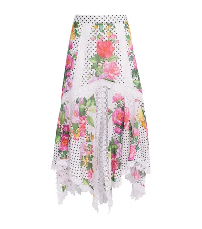 Charo Ruiz Ibiza Floral Velina Midi Skirt In Multi
